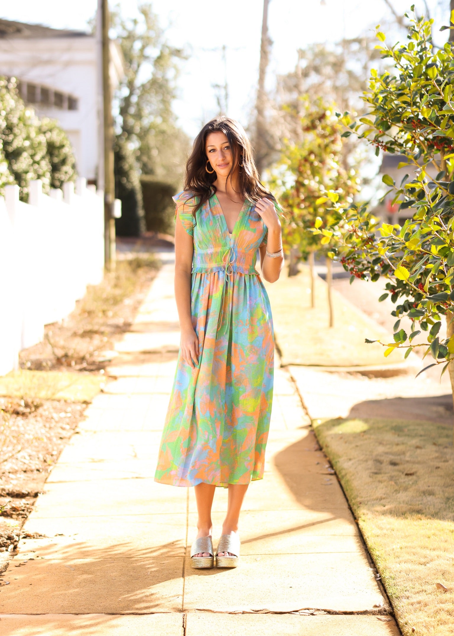 Mara Pleated Maxi Dress