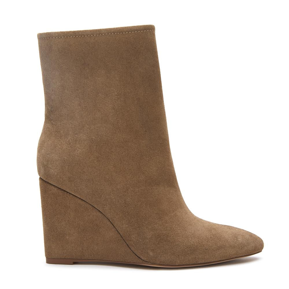 Kaia Wedge Bootie in Natural Suede