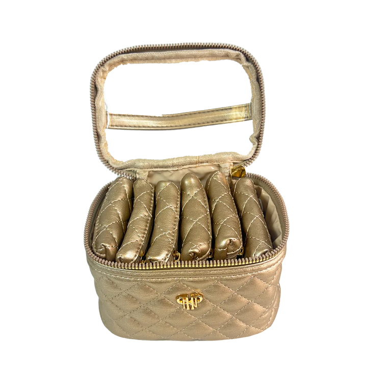 GETAWAY JEWELRY CASE - GOLD QUILTED