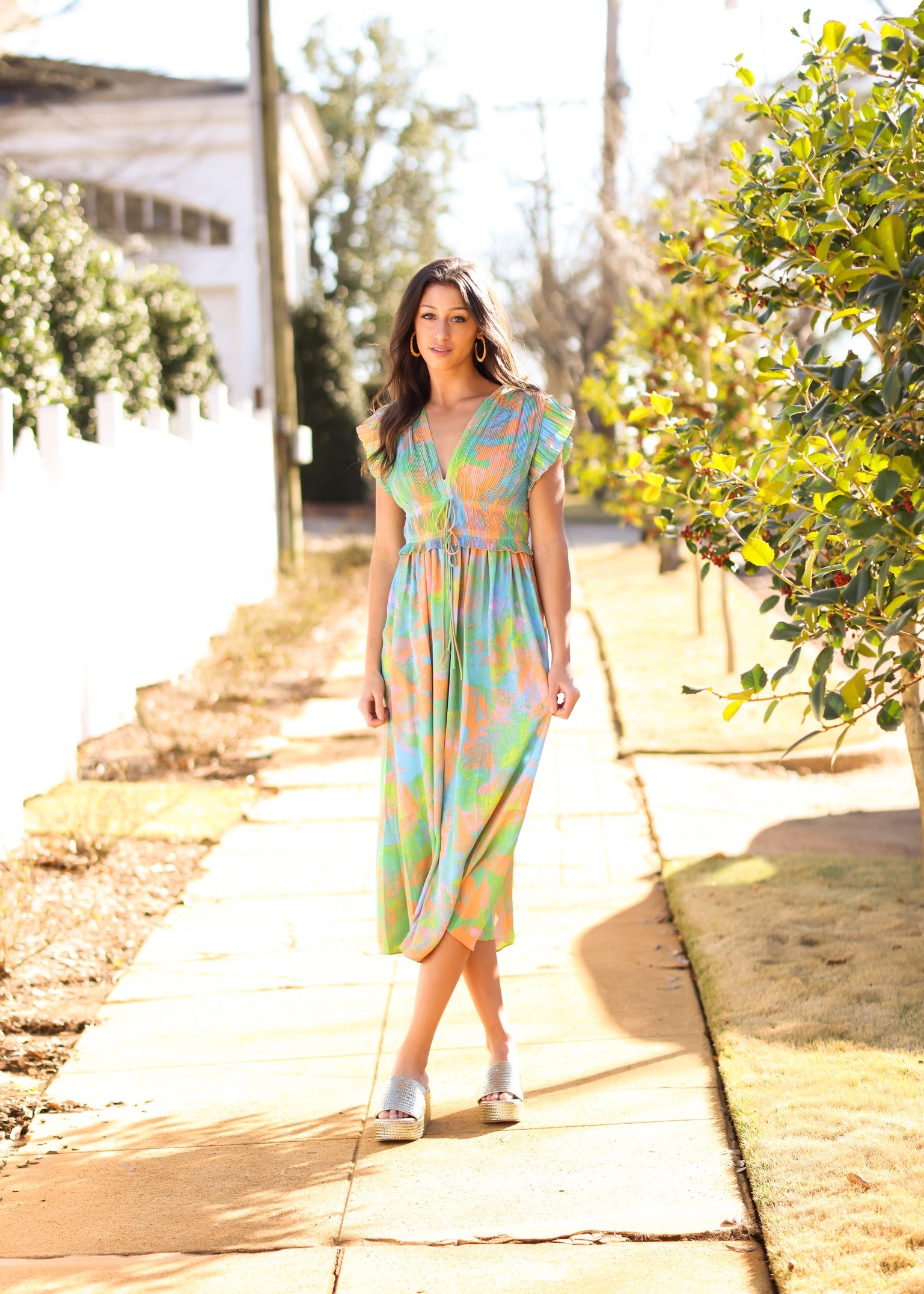 Mara Pleated Maxi Dress
