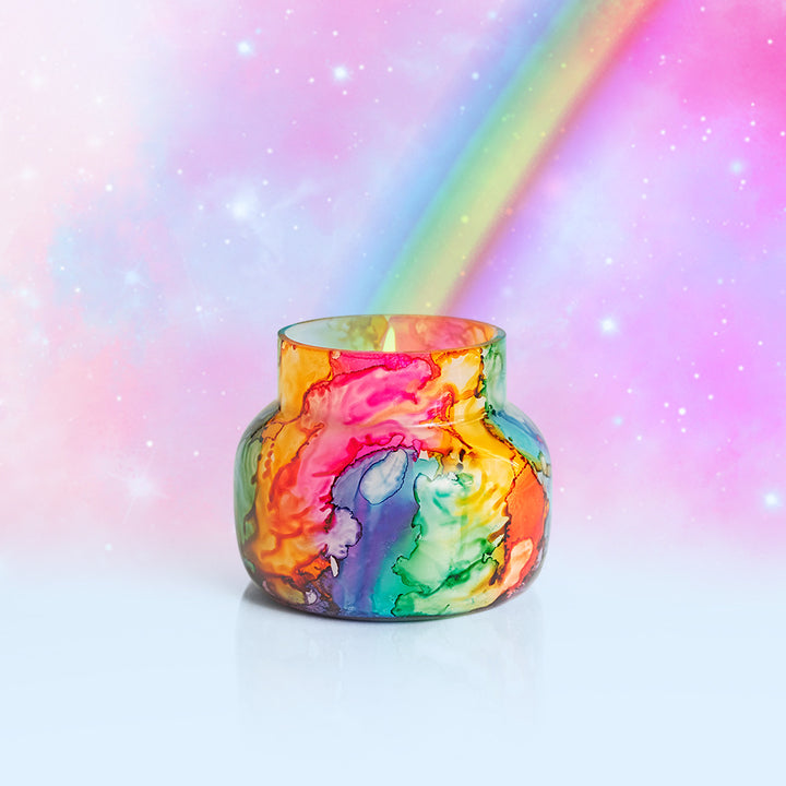 Volcano Rainbow Watercolor Petite Jar Candle - Glow