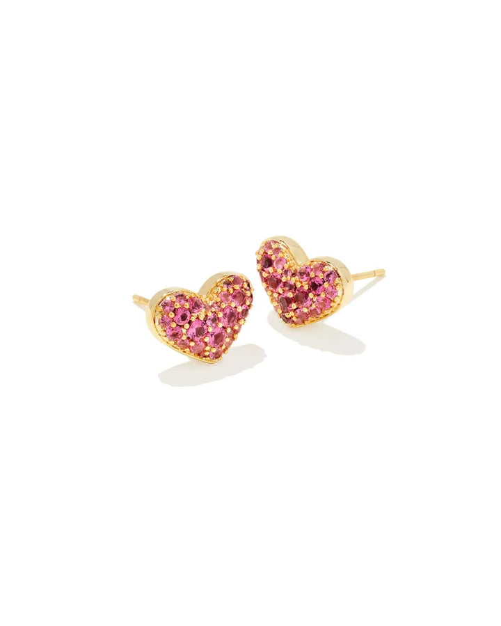 Ari Gold Pave Crystal Heart Earrings