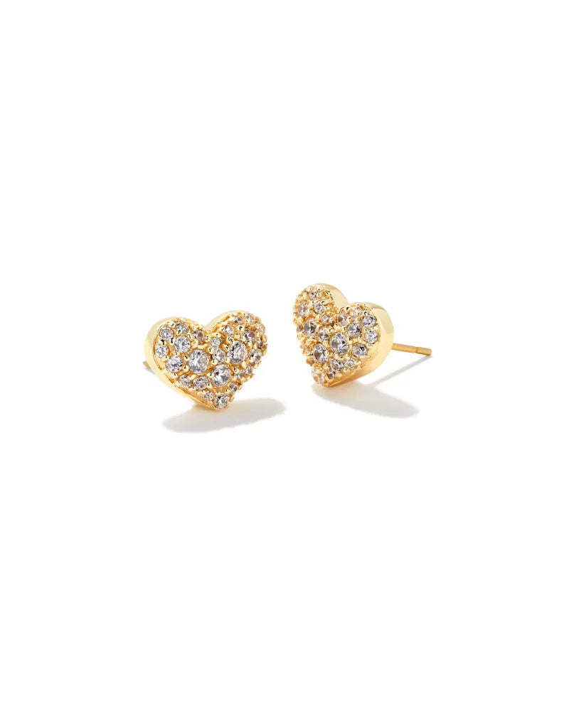 Ari Gold Pave Crystal Heart Earrings