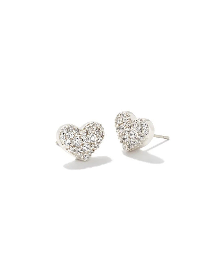 Ari Gold Pave Crystal Heart Earrings