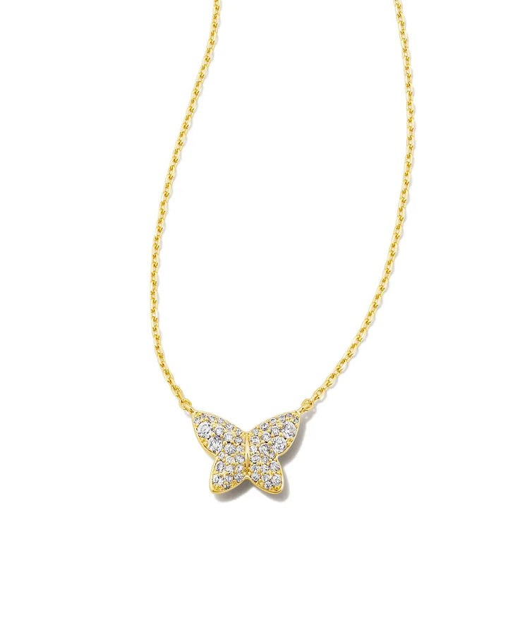 Lillia Crystal Butterfly Gold Pendant Necklace