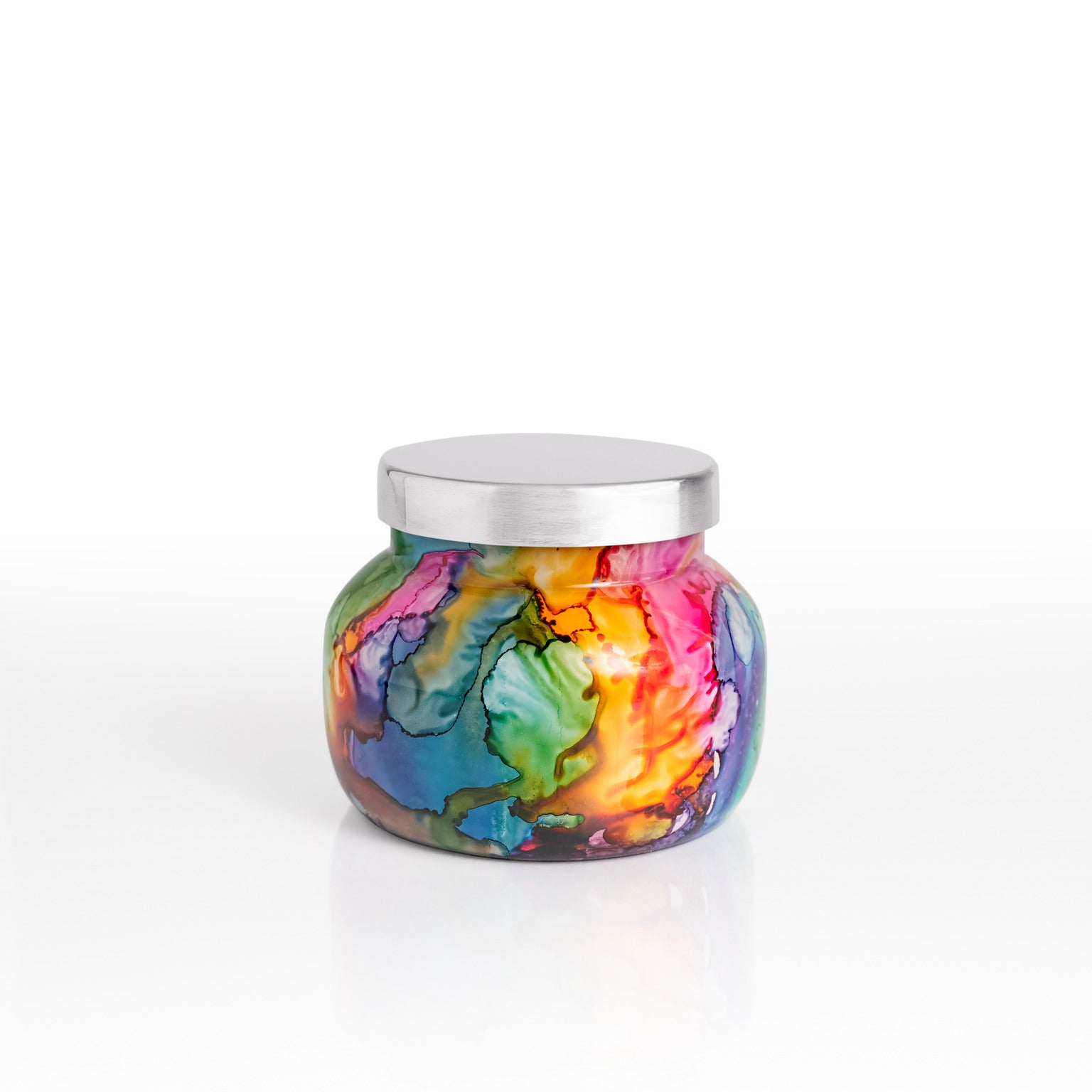 Volcano Rainbow Watercolor Petite Jar Candle - Glow