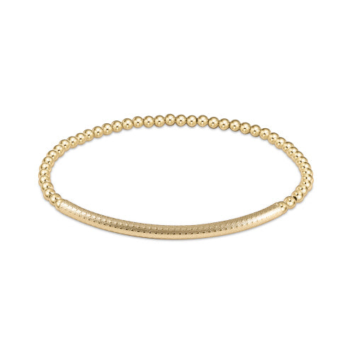 Bliss Bar Textured 3mm Bead Gold Bracelet - Glow