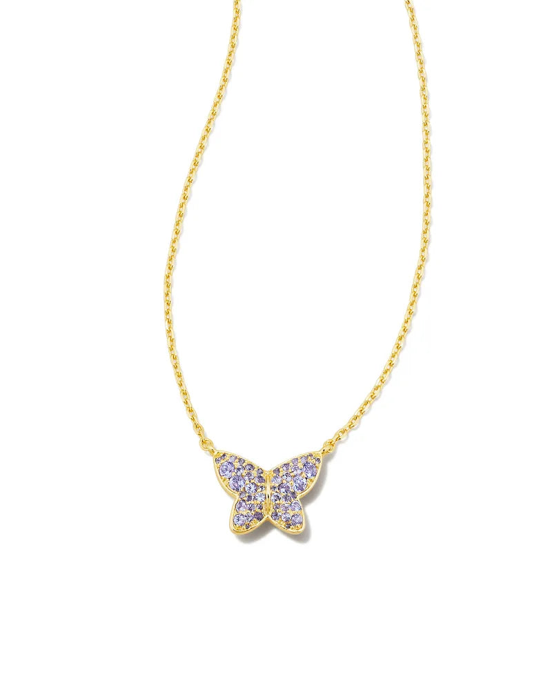 Lillia Crystal Butterfly Gold Pendant Necklace
